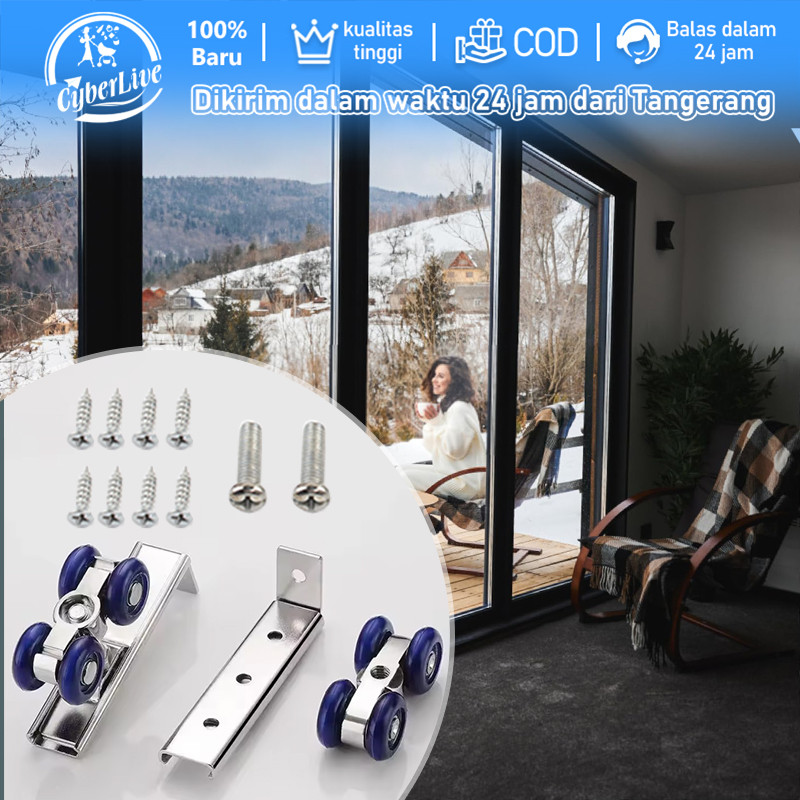 Roda Pintu Geser Sliding Gantung Roda Rel Pintu Atas Kit Roda Rel Pintu Sliding Door Wheel
