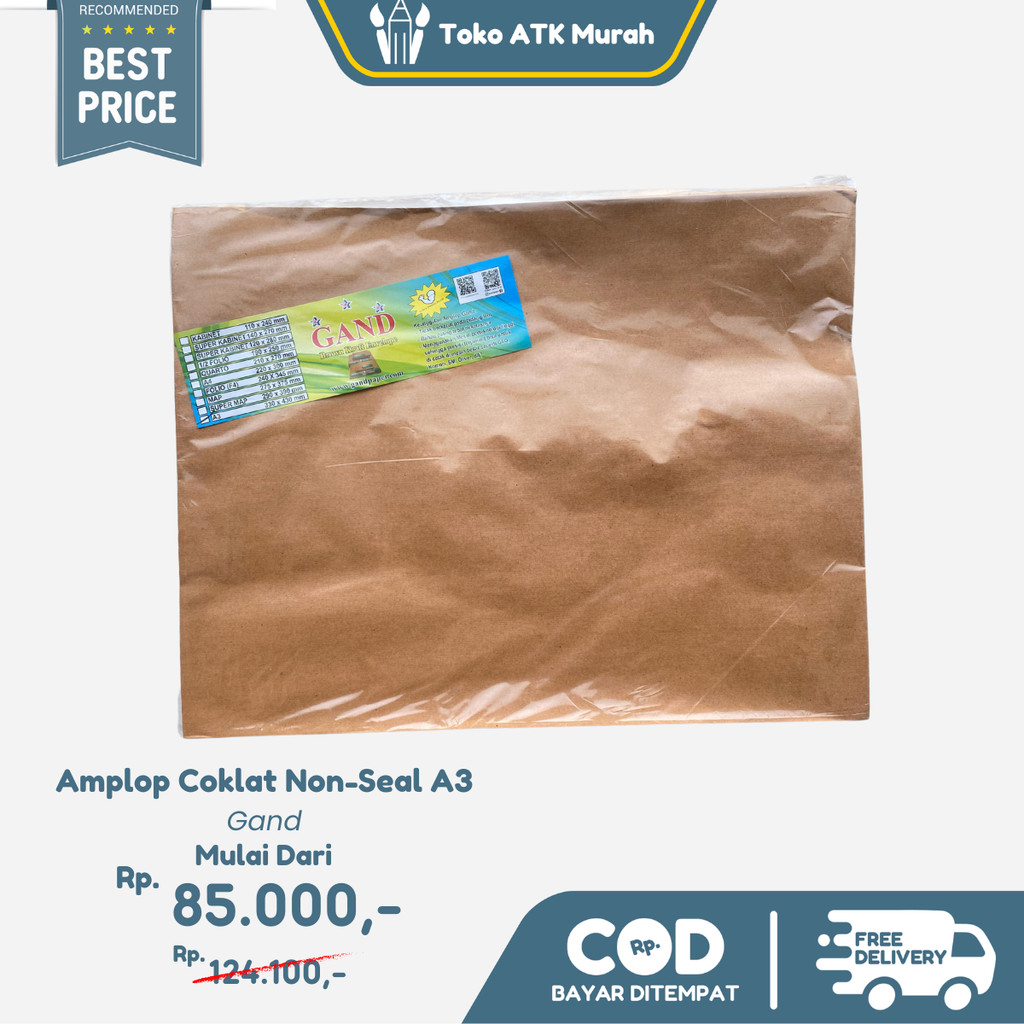 

Amplop / Map Coklat Ukuran A3 Non-Seal Gand