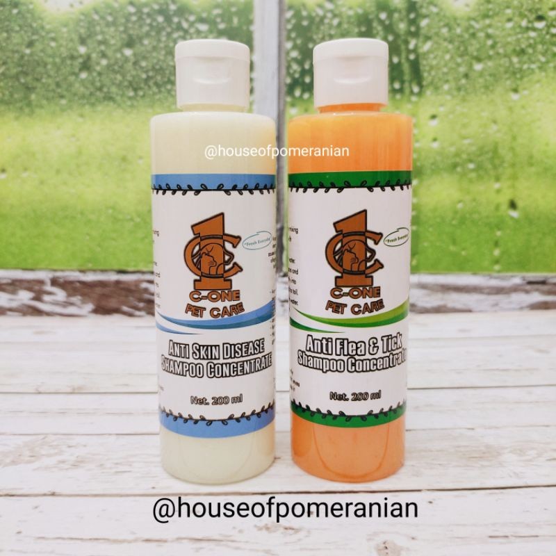 shampo anjing kucing anti flea tick anti skin disease c-one jamur scabies demodex kutu alergi dog ca