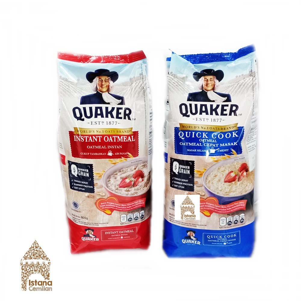 

[oddsolshop] pekanbaru/Quaker Instant Oatmeal 800GR Merah & Quaker Quick Cook Oats 800GR Biru
