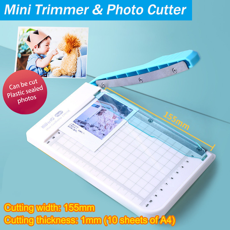 

Mini A4 Portable Paper Trimmer,Portable Paper Cutter Cutting Machine 15.5cm Cutting Length for Craft Paper Card Photo Laminated