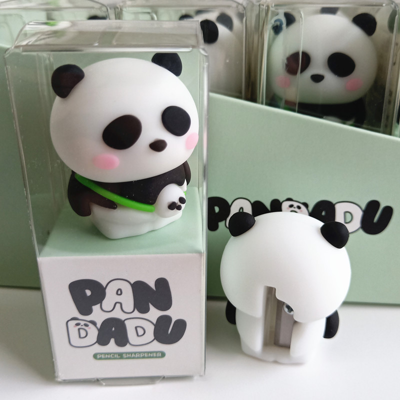 

1 Piece Lytwtw's Stationery Kawaii Panda Cartoon Pencil Sharpener Office Supplies Kawaii School Accessories