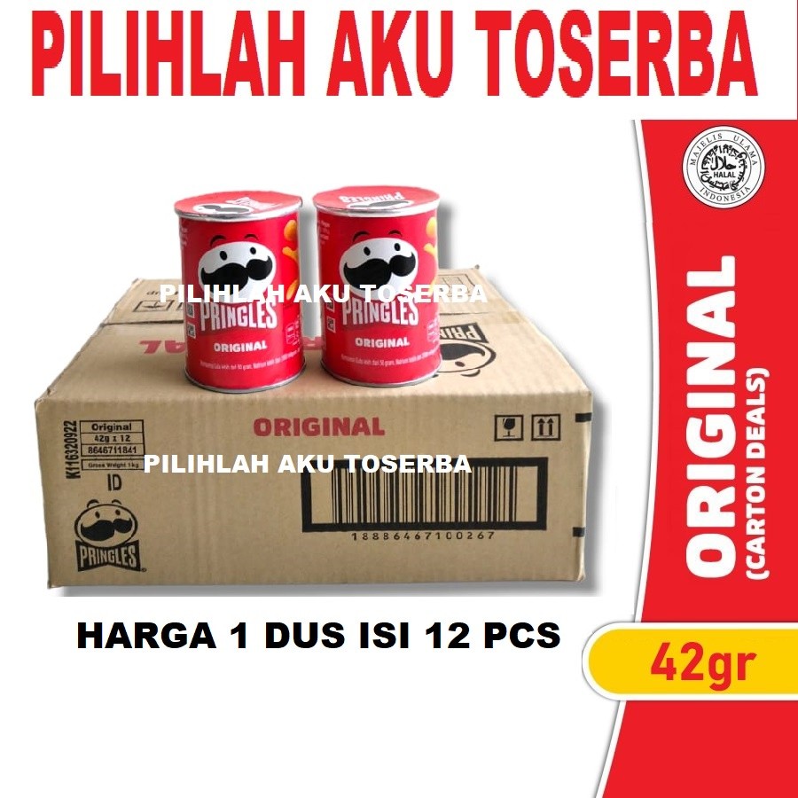 

Pringles ORIGINAL Keripik Kentang 42 gr - ( HARGA 1 DUS isi 12 )