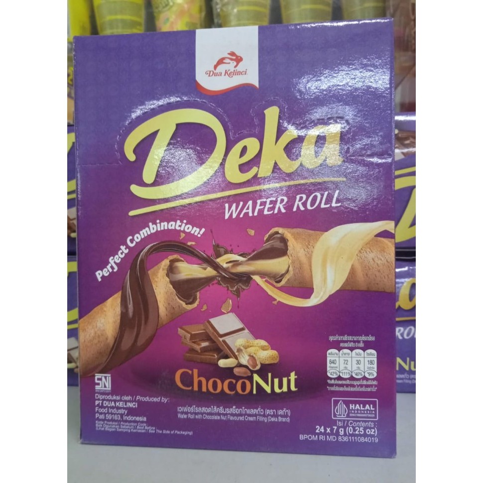 

Deka Wafer Roll Choco Nut 24s DIJUAL PERBOX