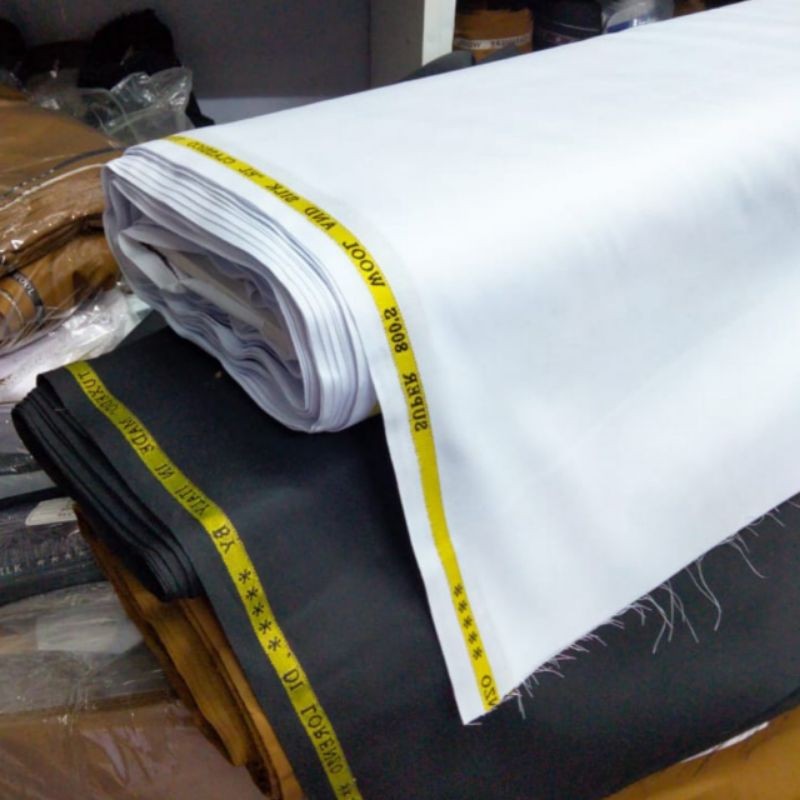 Kain putih premium bahan seragam pdh pns jas kedokteran perawat semiwool katun lembut pria wanita
