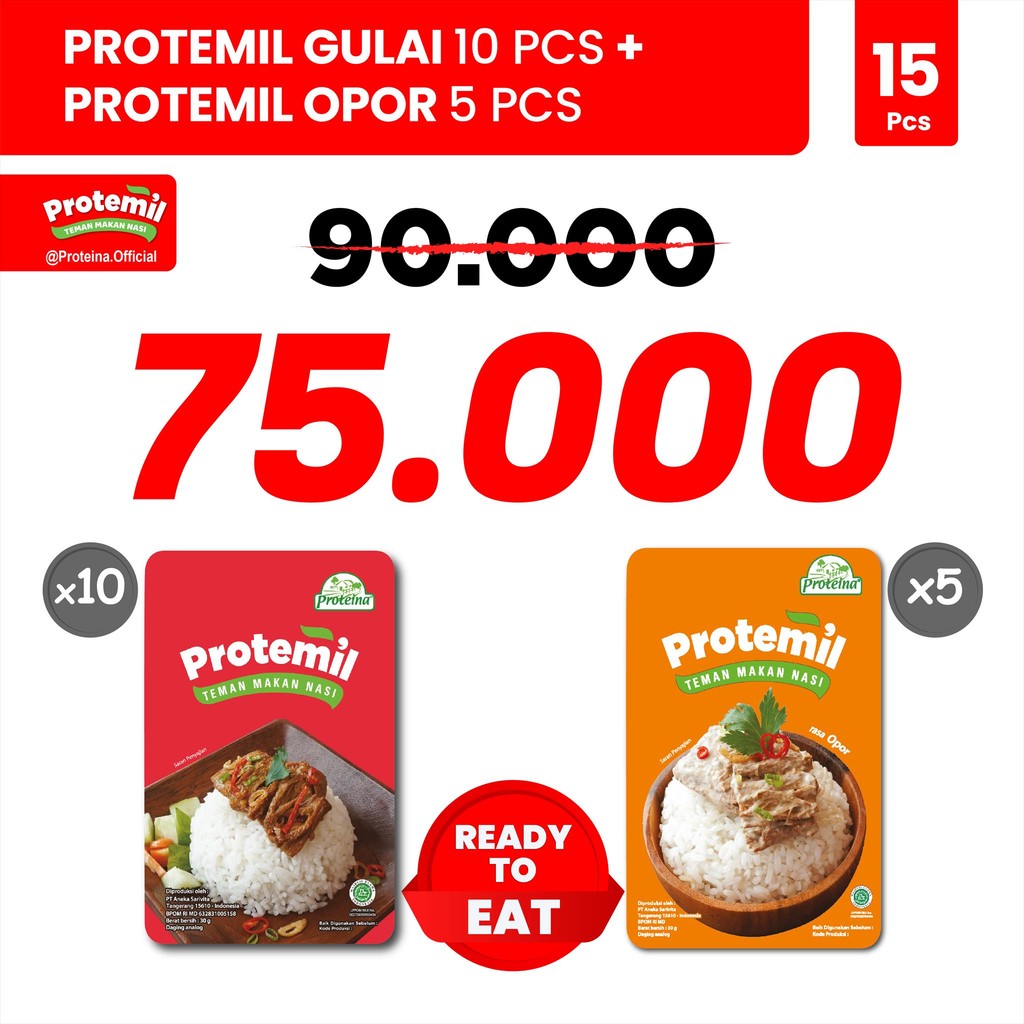 

Paket Protemil Gulai & Opor (15pcs) / Siap Makan / Makanan Instan