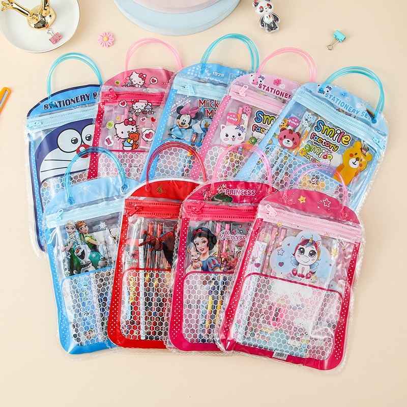 

MAOMAO Stationery Set 6 in 1 Free Bag Alat Tulis Anak Sekolah Buku Pulpen Penghapus Pengaris