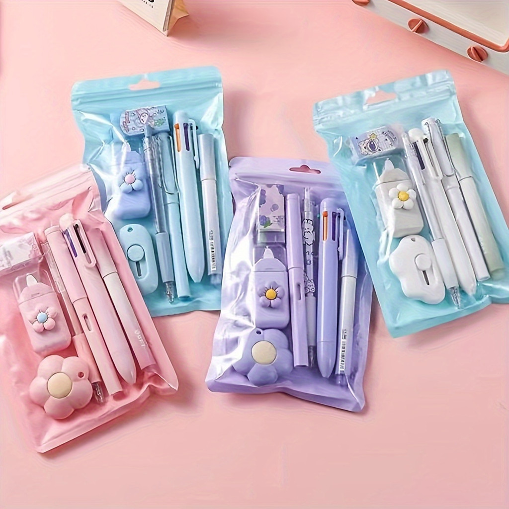

7pcs Set Atk Kantor Pulpen Stabilo Pengjapus Tip Komplit Cutter Hadiah Sekolah Anak Set H566