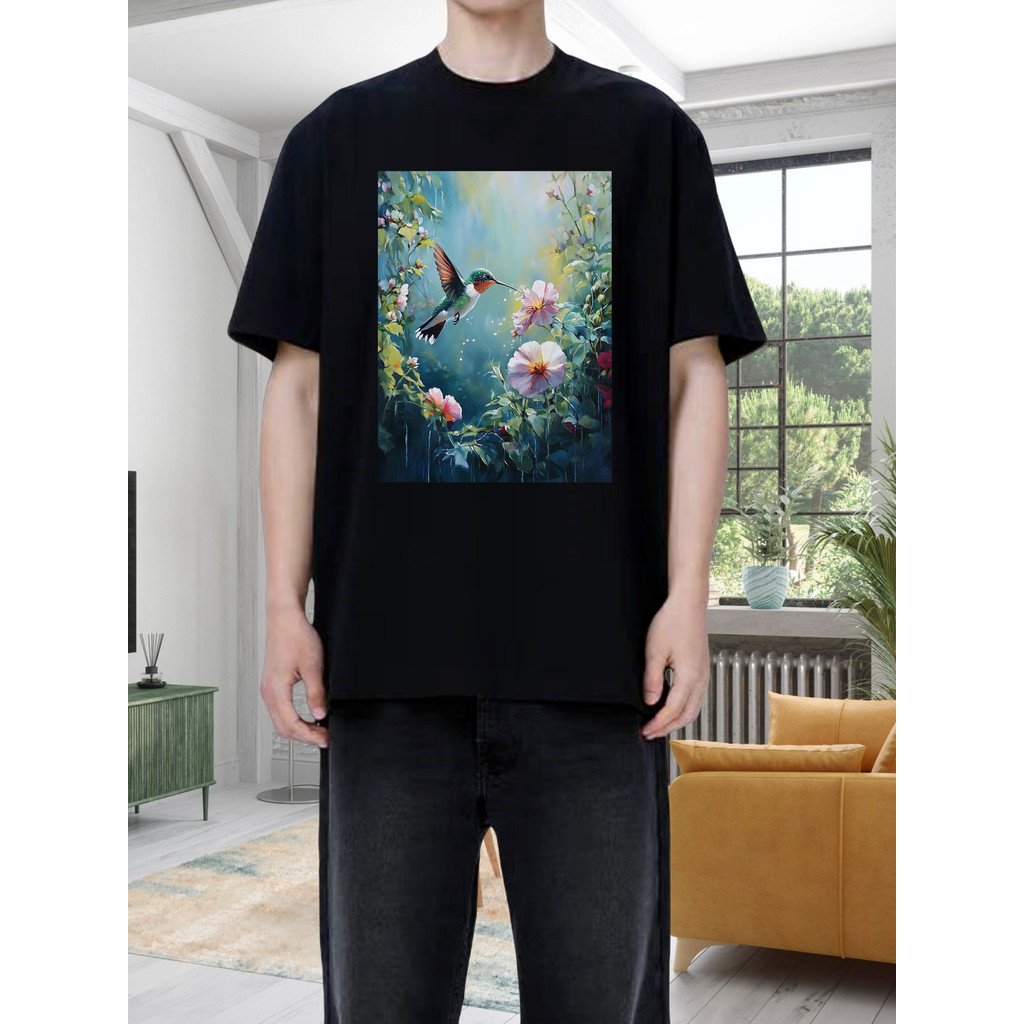 Kaos Burung Kenari Bunga Keren Kaos Pria Distro Katun Premium Kaos Oblong Terbaru Kaos Keren Buat Pr