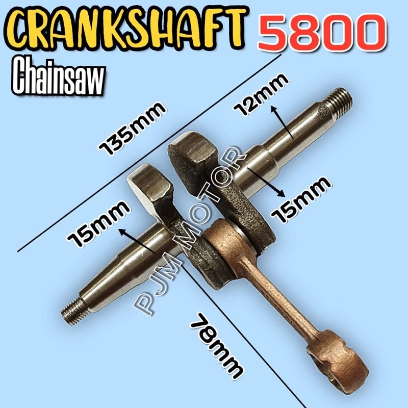 

5800 khusus Crankshaft kruk as kro as bandul mesin chain saw senso sinso 5800 5880 58cc amplas