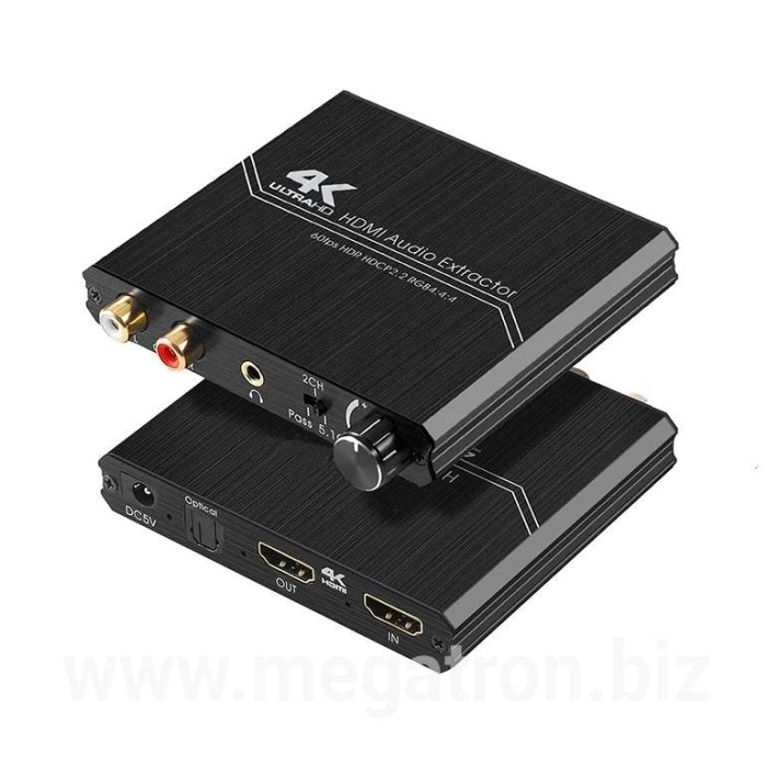 4K HDMI Audio Extractor 2.1/5.1ch - Adjustable Audio Volume