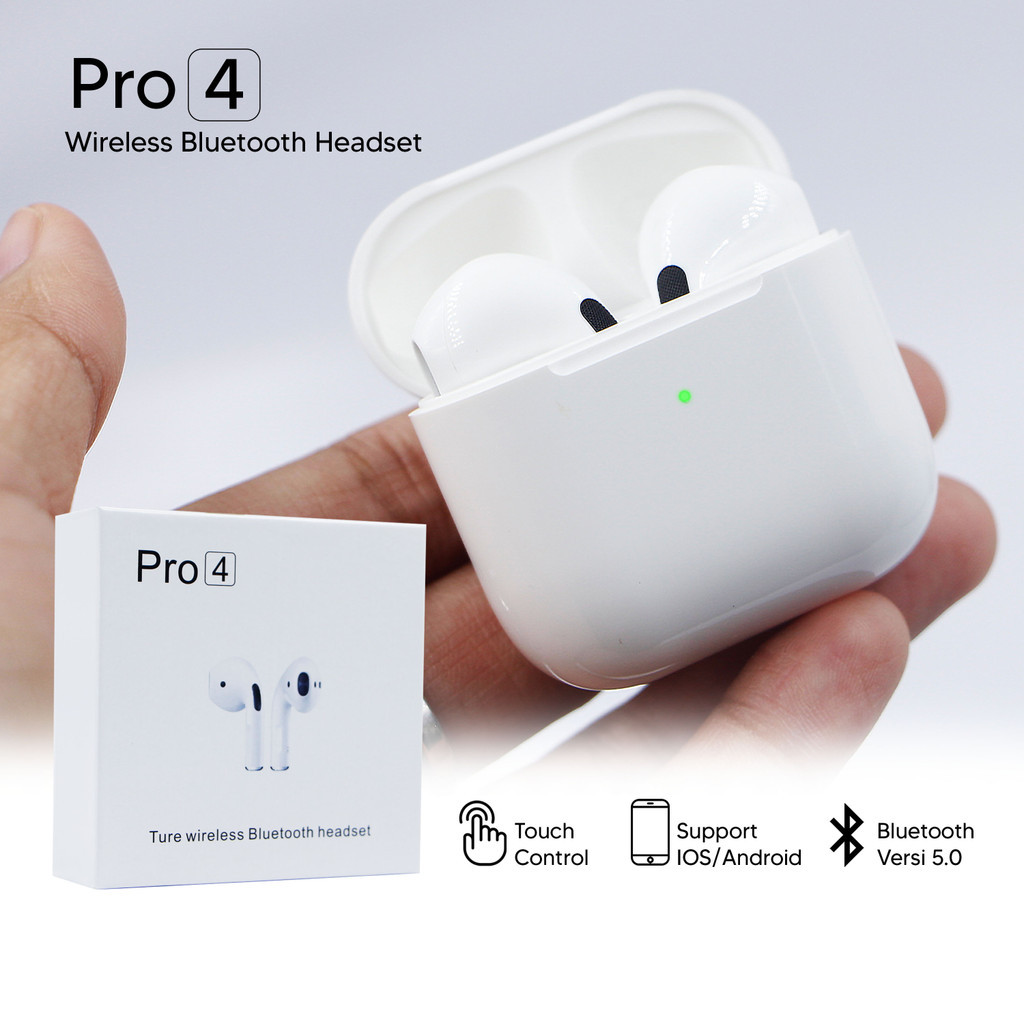 Tws Headset Bluetooth TWS PRO 4 Headset Bluetooth V5.1 with Charging Case