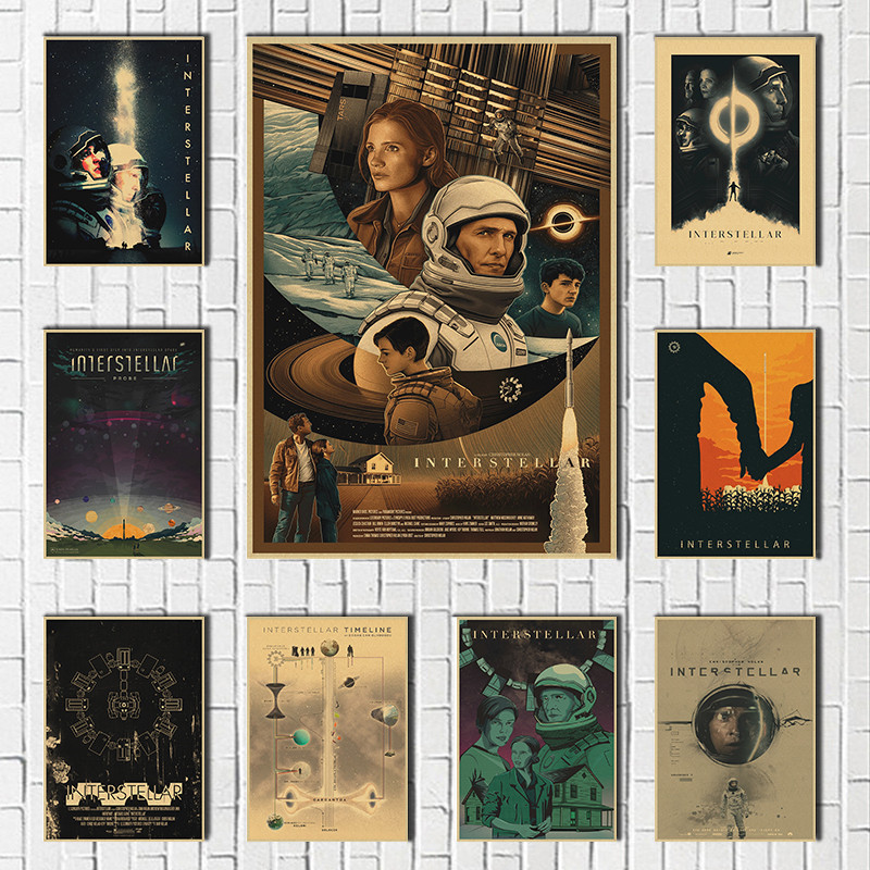 

Classic Movie Interstellar poster Nolan McConaughey Vintage Poster Kraft Paper Wall Stickers For Home Living Room Bar Decoration