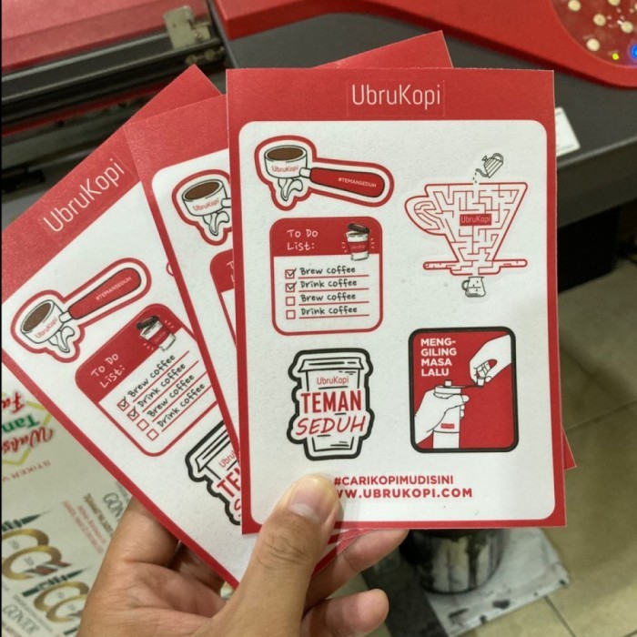 

Sticker Sheet Waterproof ukuran A5/A6/Custom size - lam. doff/glossy - Doff