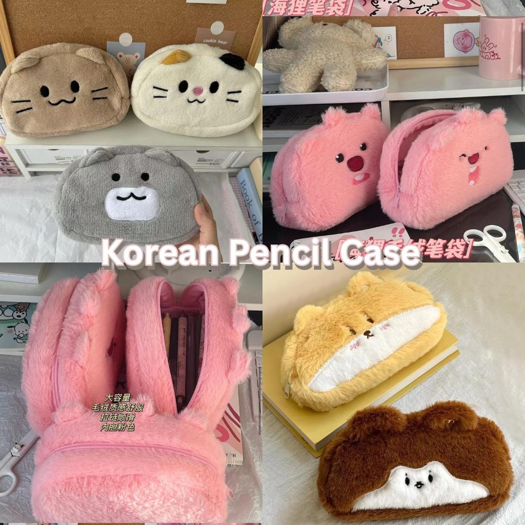 

Kotak Pensil Boneka Bulu Lucu KOREAN ANIMAL Edition Gwiyeo Pencil Case Stationery Bag Kawaii Doll