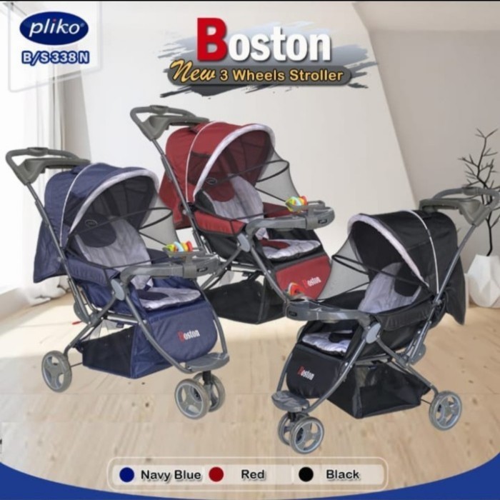 PLIKO BOSTON STROLER RODA 3 STROLLER MURAH KERETA DORONGAN BAYI