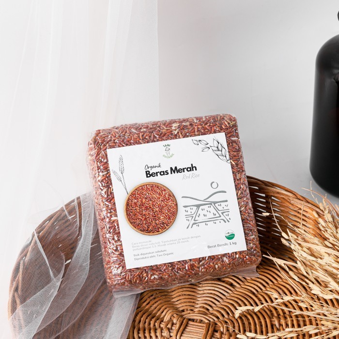 

qrue_mart- [Best Quality] Lingkar Organik Beras Merah 1 kg - Beras Merah Organik - TaniBerasMerah
