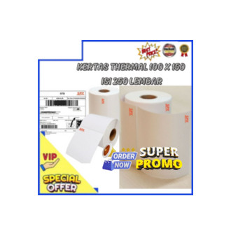 

Bisa Cod kertas printer thermal 100 x 150 isi 250 lembar kertas print resi thermal resi shopee stiker