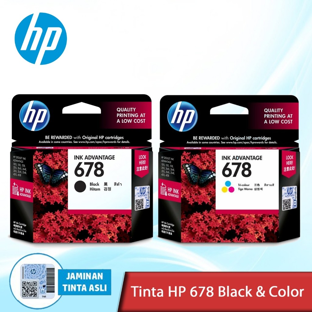 Tinta Printer HP Original 678 Hitam | Tinta Printer HP 678 Tri-color