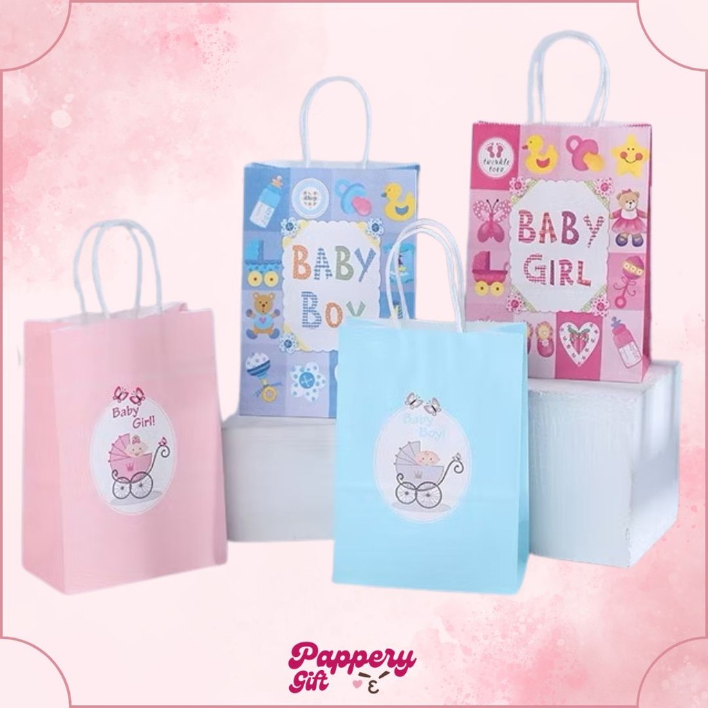 

Paper Bag Gift Cute / Paperbag Hadiah Tulisan Baby Boy Girl (15 x 8 x 21Cm) - SE0406