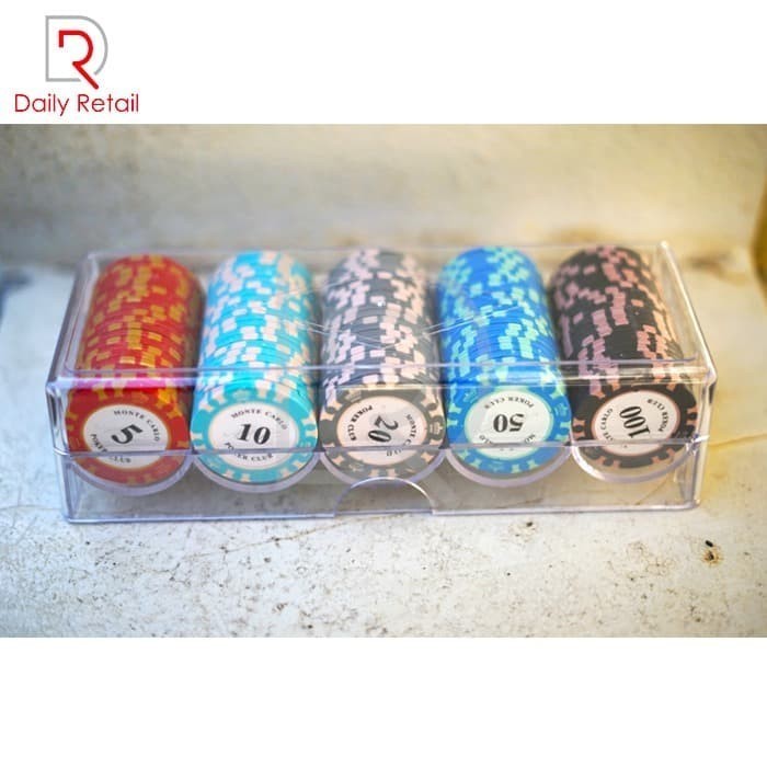Chip Koin Poker Standar Casino Paket B Isi 100 pcs (5 10 20 50 100)