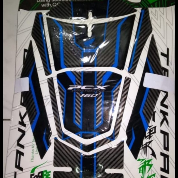 tankpad timbul sticker timbul deckpad timbul new honda pcx 160 - Biru