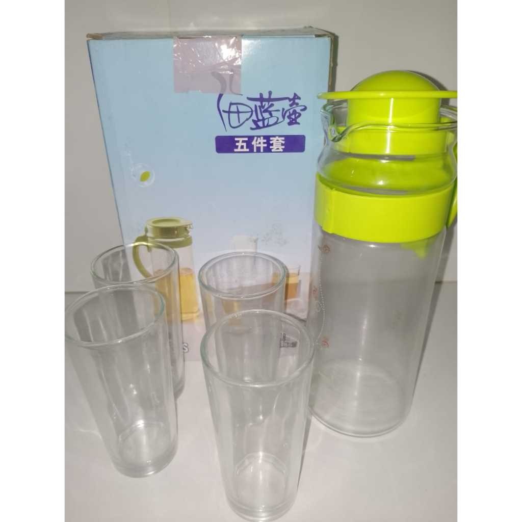 3MCZ5 Set Ceret & Cangkir 5pcs - Perlengkapan Minum Cantik Unik - Teapot Antik - Gelas Keramik - Tab