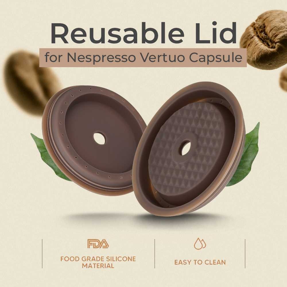 

iCafilas Tutup Kopi Kapsul Reusable Lid for Nespresso Vertuo Capsule - I404ML