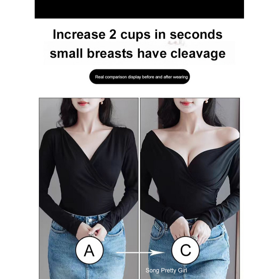 -Bra Push-up Anti Selip Tanpa Tali | Bra Tanpa Jahitan Kancing Depan | Bra Punggung Cantik Tanpa Cin