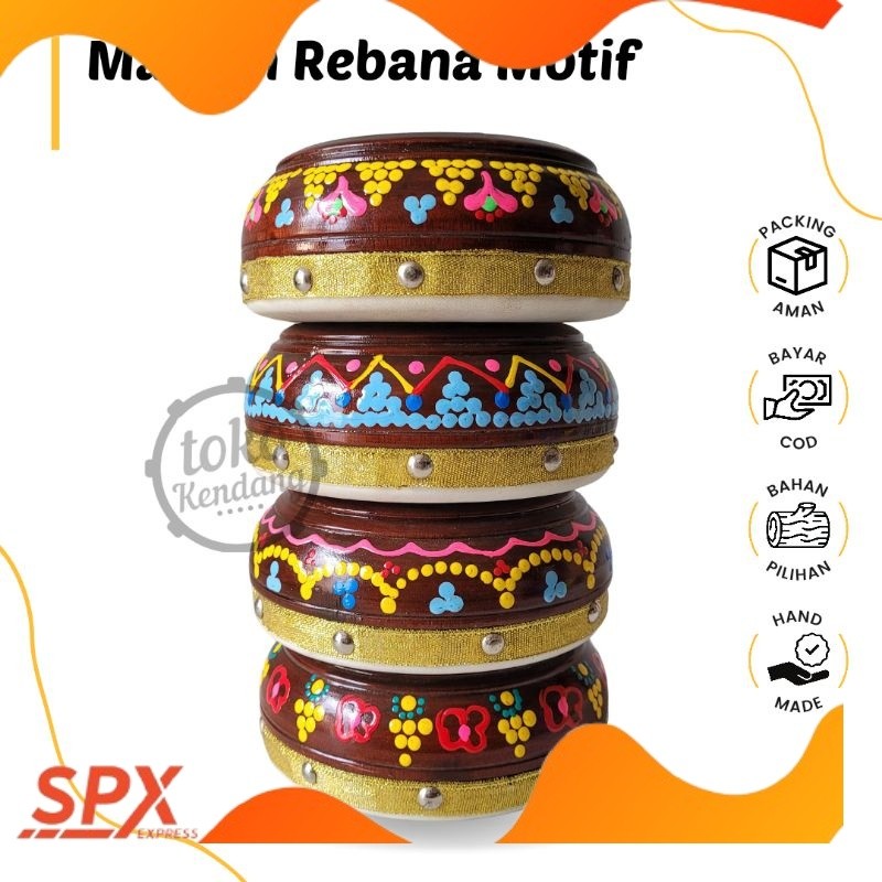 NEW Mainan Anak Rebana Anak Rebana Mini Kecil Motif Unik Aman Untuk Balita NURY
