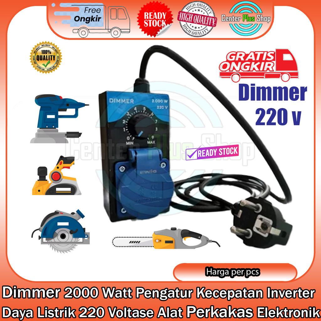 Dimmer 2000 Watt Pengatur Kecepatan Speed Inverter Daya Listrik 220 Volt Voltase Alat Perkakas Elekt