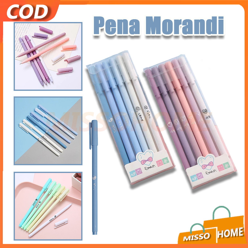 

6pc/box pulpen aesthetic korea/Pena Netral/Penel Pena Morandi/Pena
