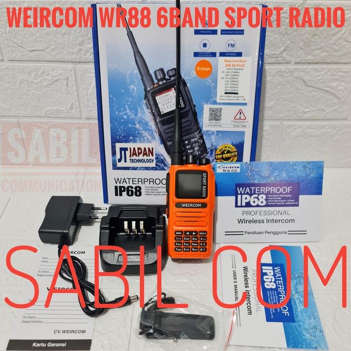 HT WEIRCOM WR88 PLUS 6BAND WEIRCOM SPORT 6 BAND 10 WATT WR 88 PLUS ORI - Orange