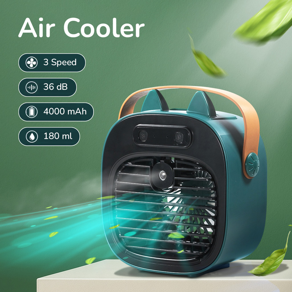 Air Cooler Mini Fan AC Kipas Penyejuk Udara 180ml untuk Ruangan Kamar Tidur Kantor Portable