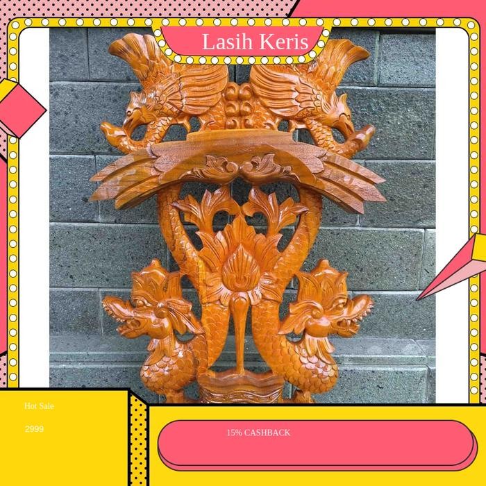 Hiasan Dinding Pajangan Blawong Keris Naga Kembar Isi 3 Murah Terlaris KRS17