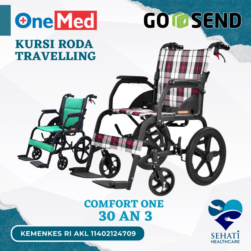 GOJEK ONLY Onemed Kursi Roda Comfort One 30 AN 3 Alat Bantu Jalan Medis Kesehatan