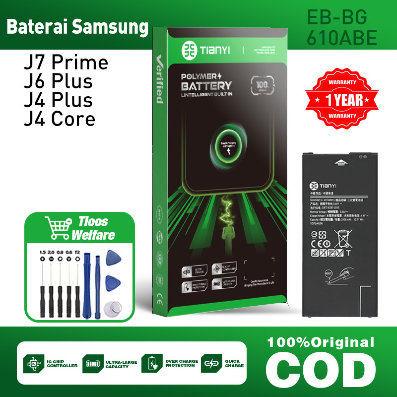 Baterai Samsung J7 Prime / J6 Plus / J4 Plus / J4 Core EB-BG610ABE 3300mAh Original 100% Baterai hp 