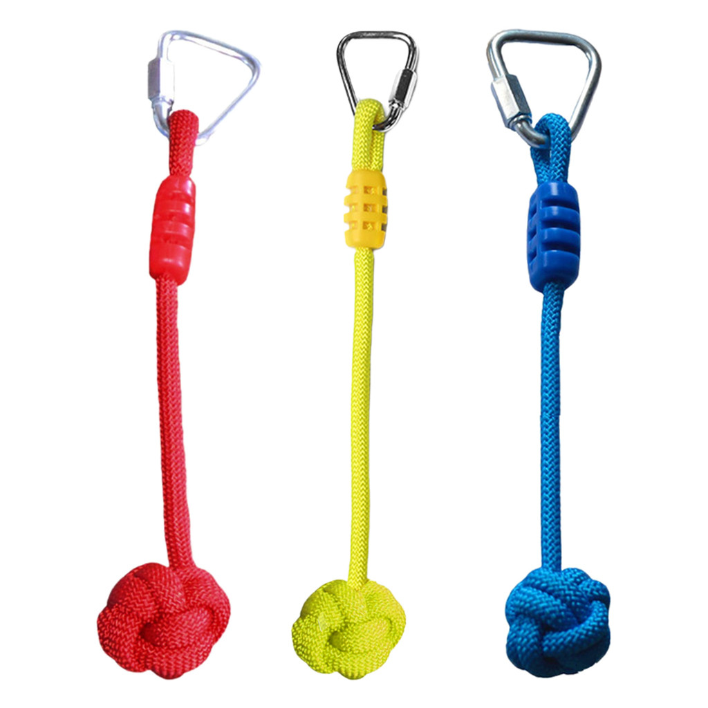 Backyard Line Hanging Obstacle Course Accessories for Kids - Slackline Fists, Swing Climbing Monkey 