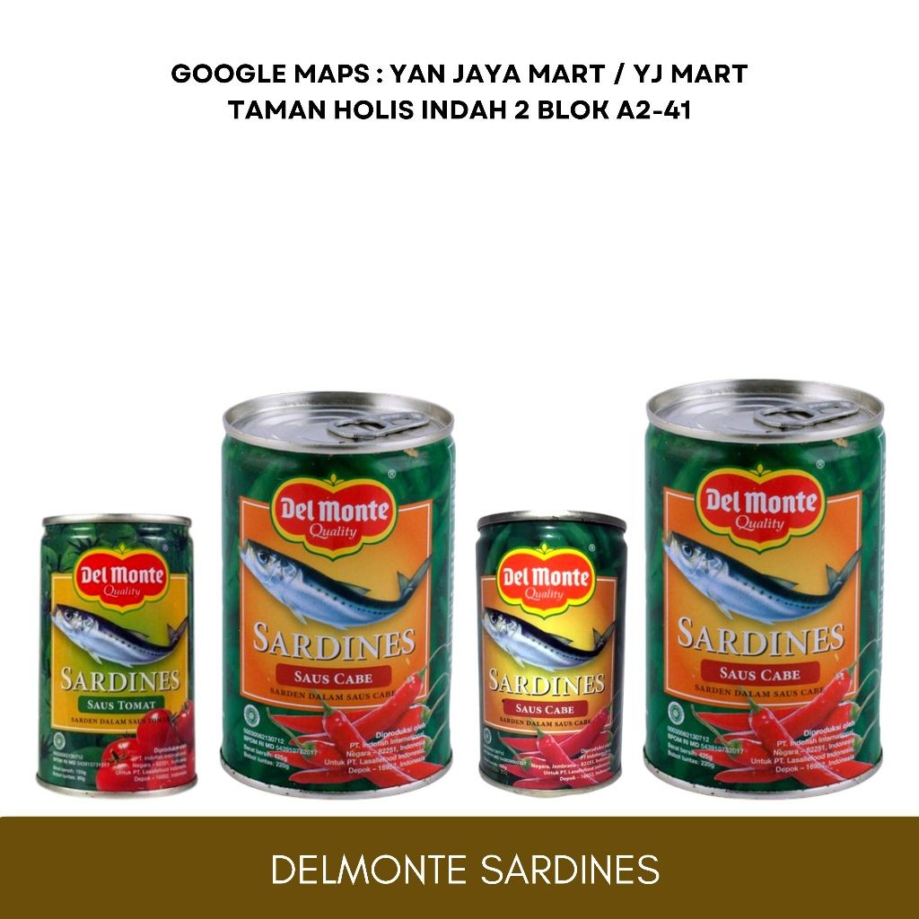 

Delmonte Sardines/Sarden Saus Tomat/Saus Cabe 155g/425g
