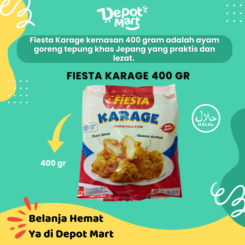 

Fiesta Karage 400gr, Olahan Daging Ayam Depot Mart