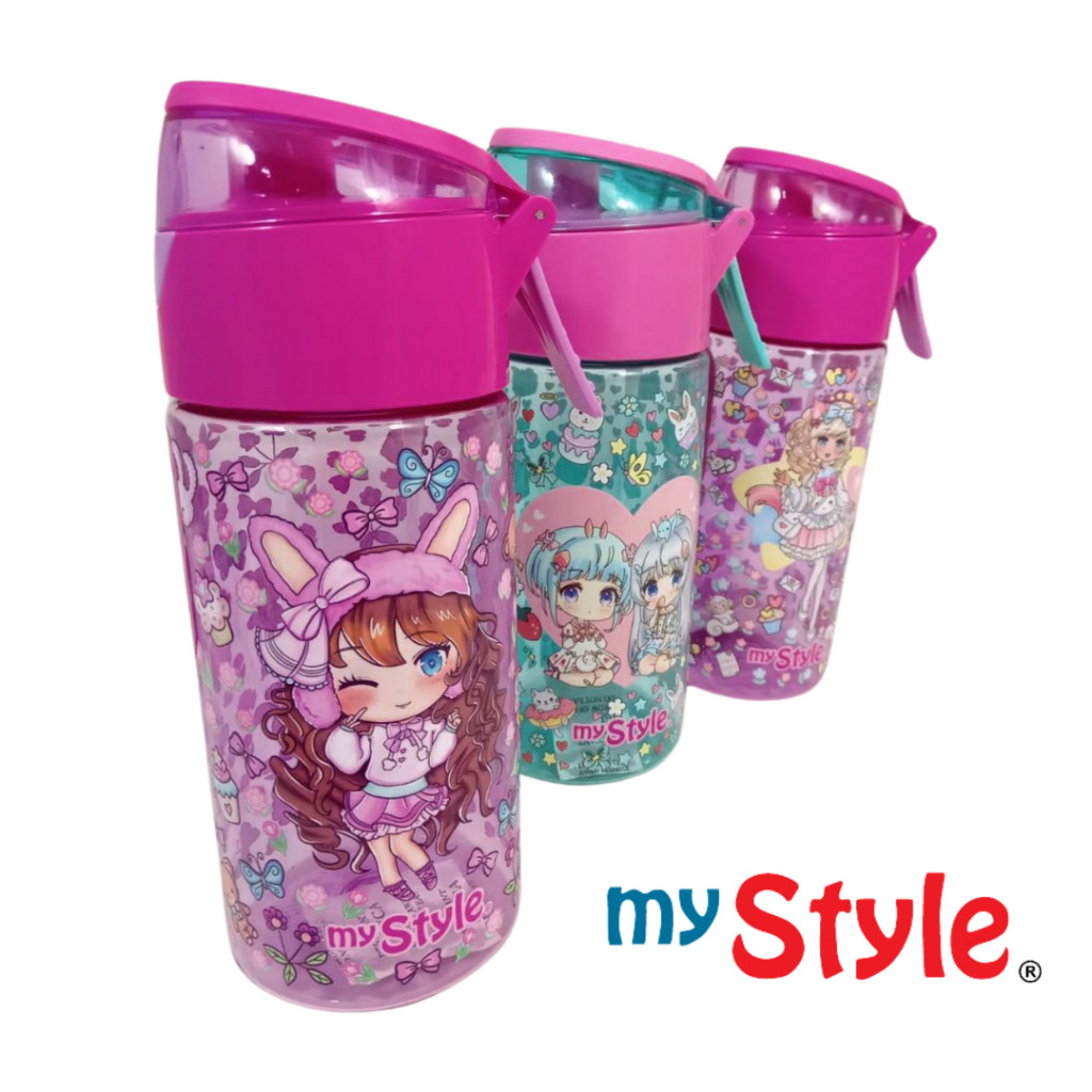 NEW My Style TM 1172 Chibi Series Junior Mist Spray & Drink TRITAN Bottle 450ml for Girls - Botol Mi