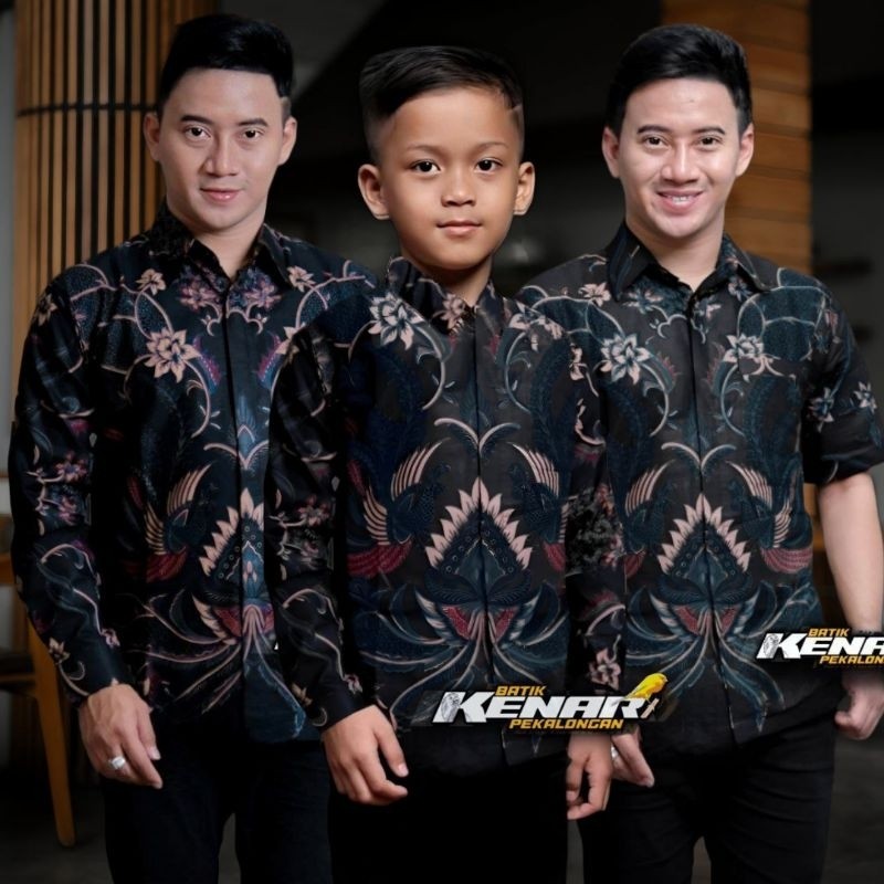 Kemeja Batik Anak Laki-laki Lengan Panjang Couple Batik Ayah Dan Anak Cowok
