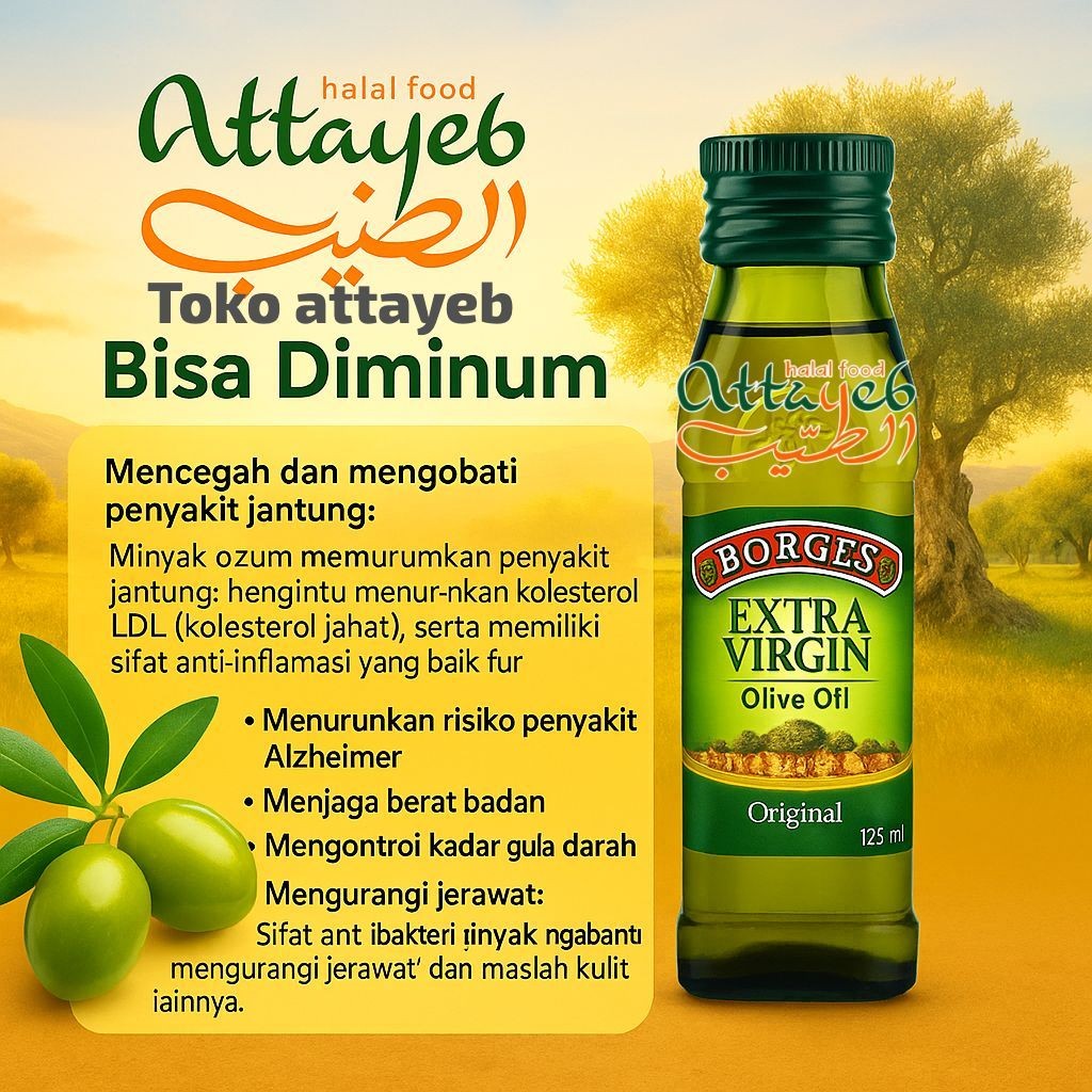 

Minyak Zaitun Borges 125ml Extra Virgin Olive Oil Borges 125ml Bisa di minum ( Exp 2026) BPOM