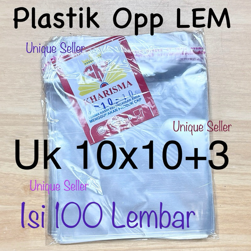 Plastik Opp Roti Kerupuk (SEAL/LEM) 10x10 cm isi 100 / Kantong Plastik Opp Kerupuk Seal 10x10cm / Pl
