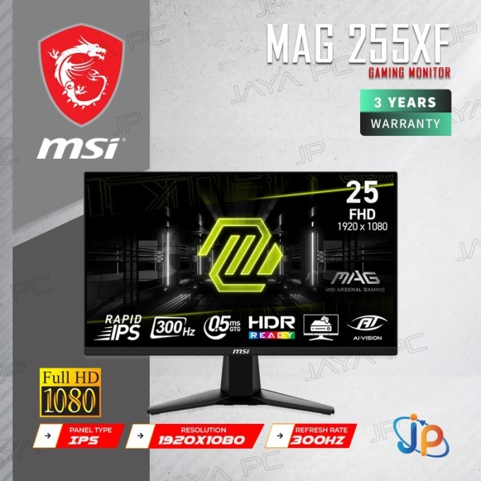 Monitor MSI LED IPS MAG 255XF - Full HD 25" Inch