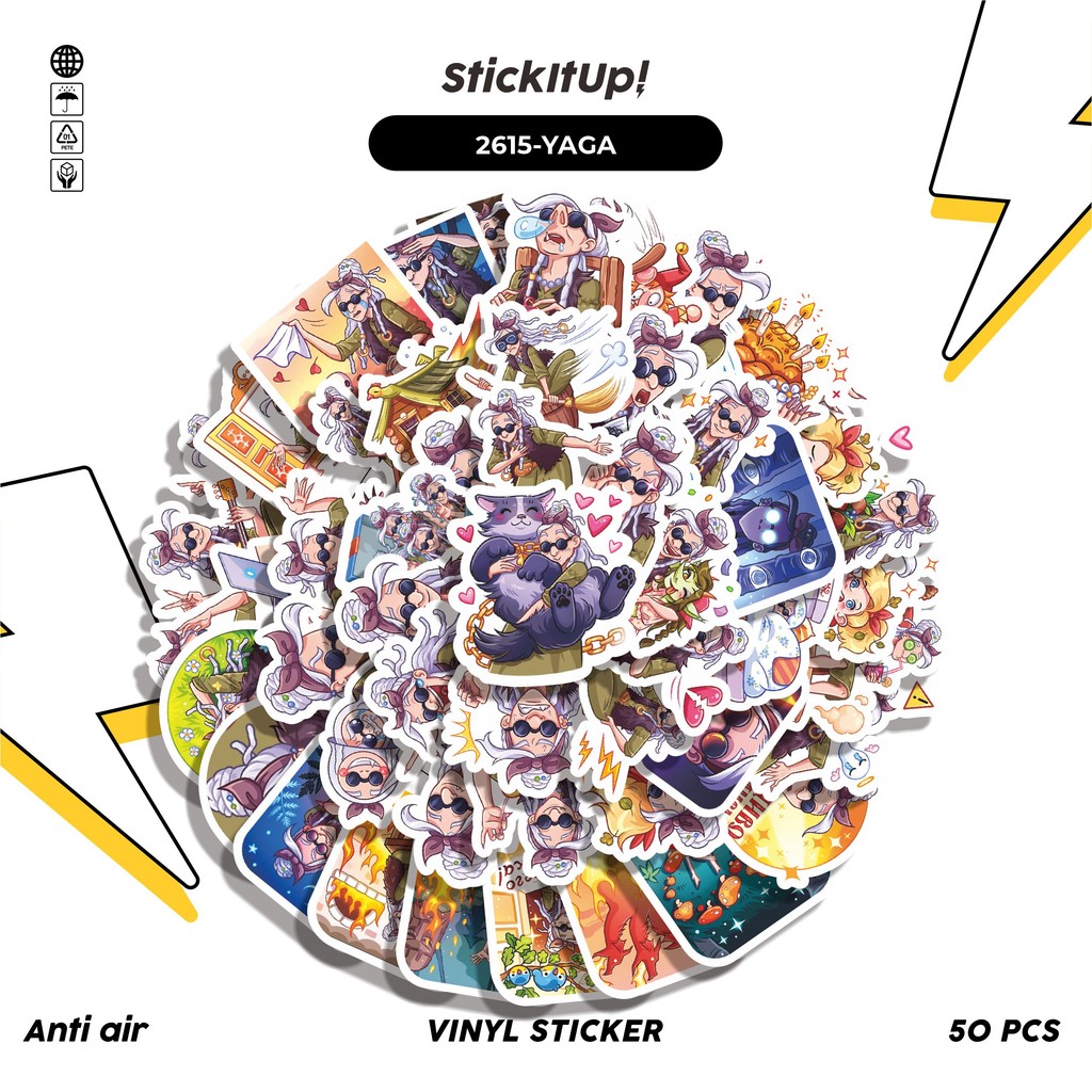 

COD✨ 50 Pcs Stiker Pack FUNNY CHARACTER YAGA KONSTANTINOVNA Lucu Aesthetic Vynil Waterproof untuk Freebies Sticker Buku Journal Casing HP Laptop