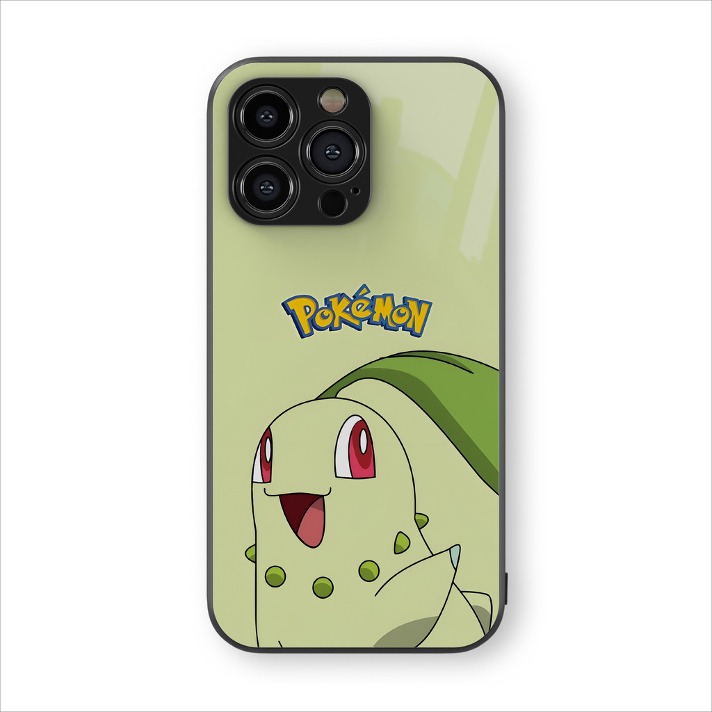 Casing HP Glossy Pokemon Chikorita Android & iPhone 7/8/xr/x/xs/11/12/13/14/plus/pro/max/promax/Mini