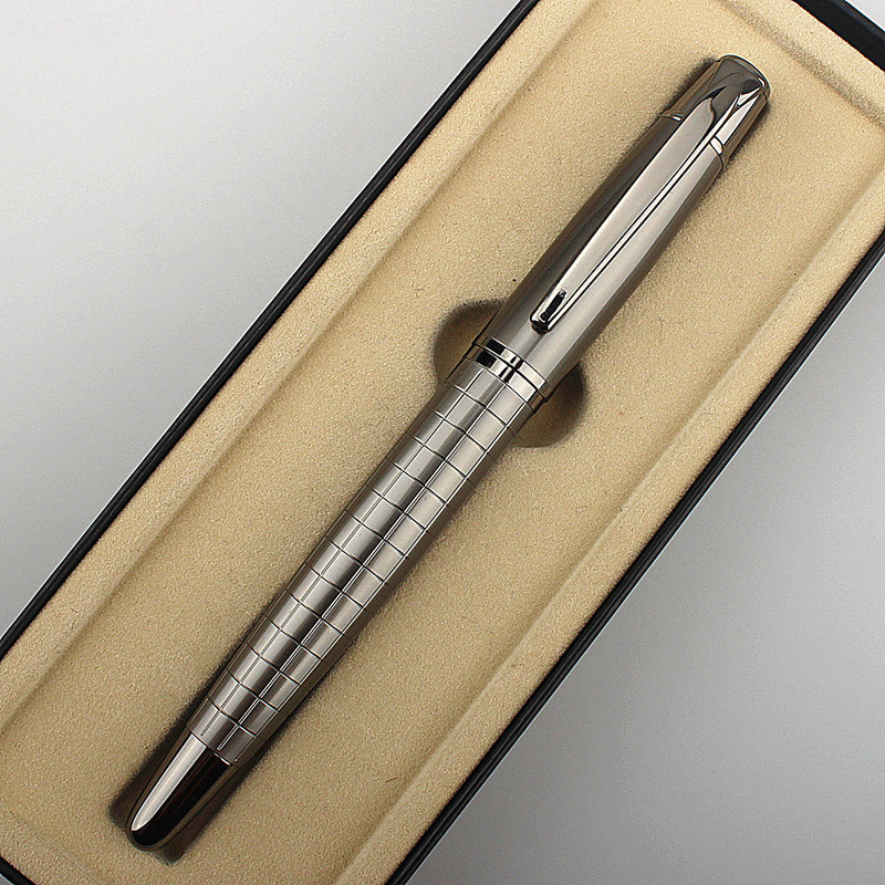 

Luxury Quality Metal Grey Business Office Ballpoint Pen New Student School Stationery Supplies Pens for Writing Roller Ball Pen