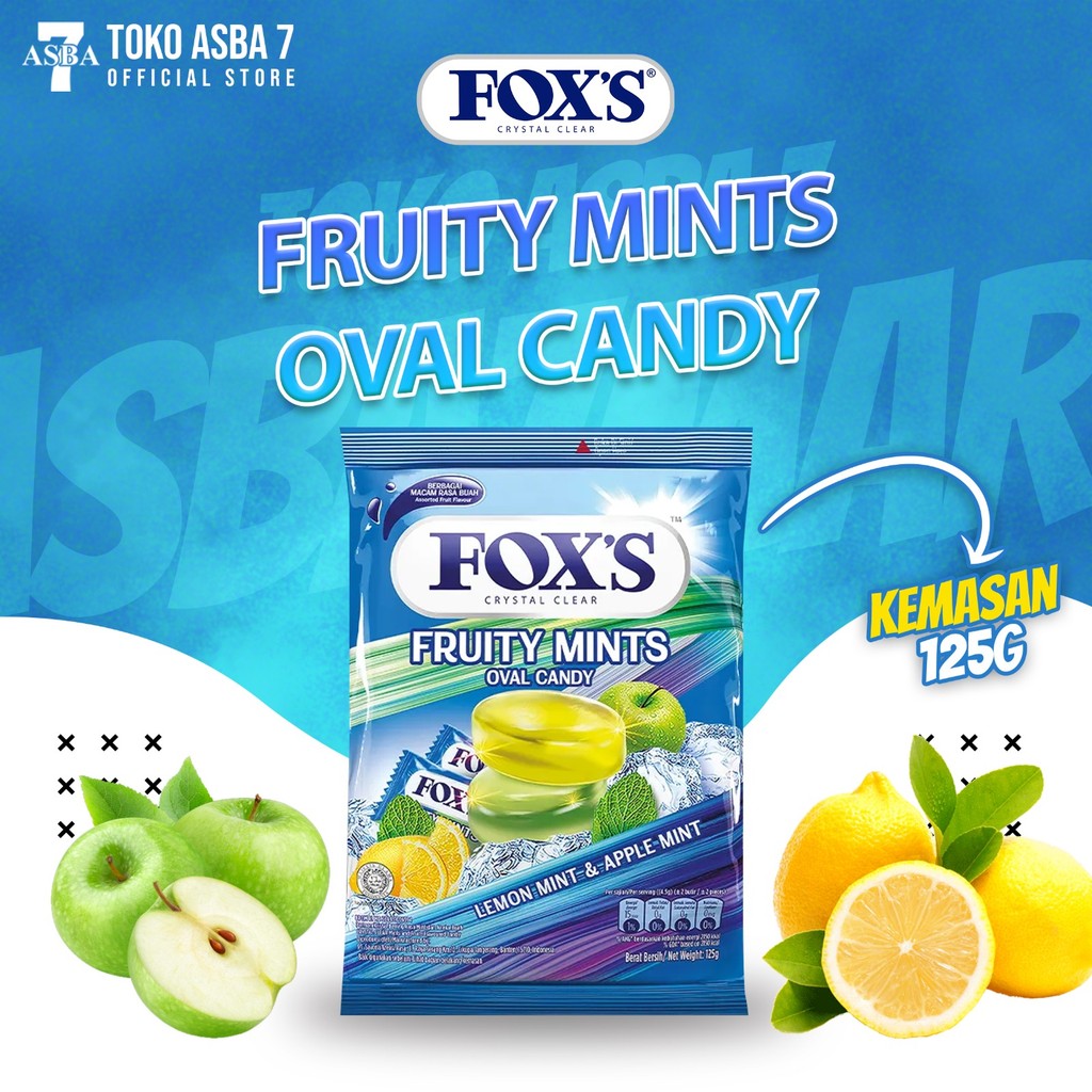 

FOXS FRUITS MINTS OVAL CANDY 125GR