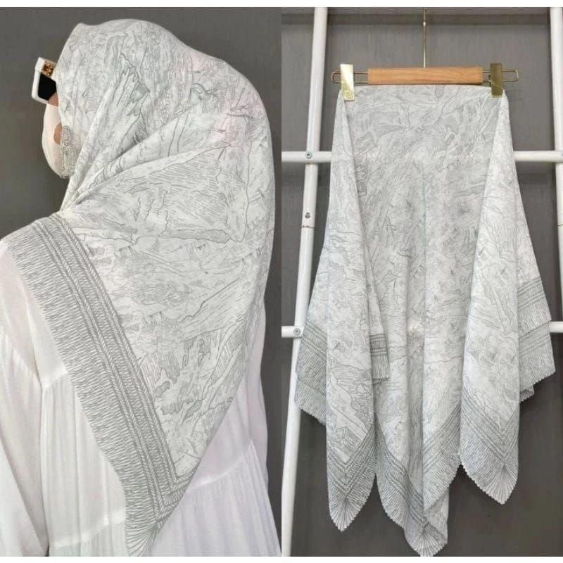 hijab segi empat motip voal akar biru langit TERKINI/PREMIUM/ HIJAB PRINTED